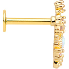 16G 5/16 White Synthetic Opal Gold Tone Labret Monroe Tragus