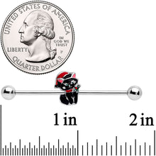 14G Black Cat Santa Hat Christmas Industrial Barbell 38mm