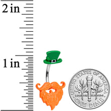 Green Hat Bearded Leprechaun St Patricks Day Belly Ring