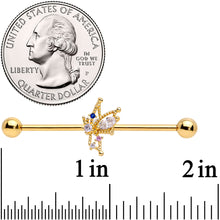 14G Clear CZ Gem Star Angel Christmas Industrial Barbell 38mm