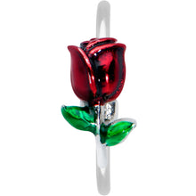 20G 5/16 Red Rose Flower Valentines Day Nose Hoop