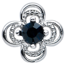 20G 1/4 Blue Gem Stylized Deco Cross Nose Bone