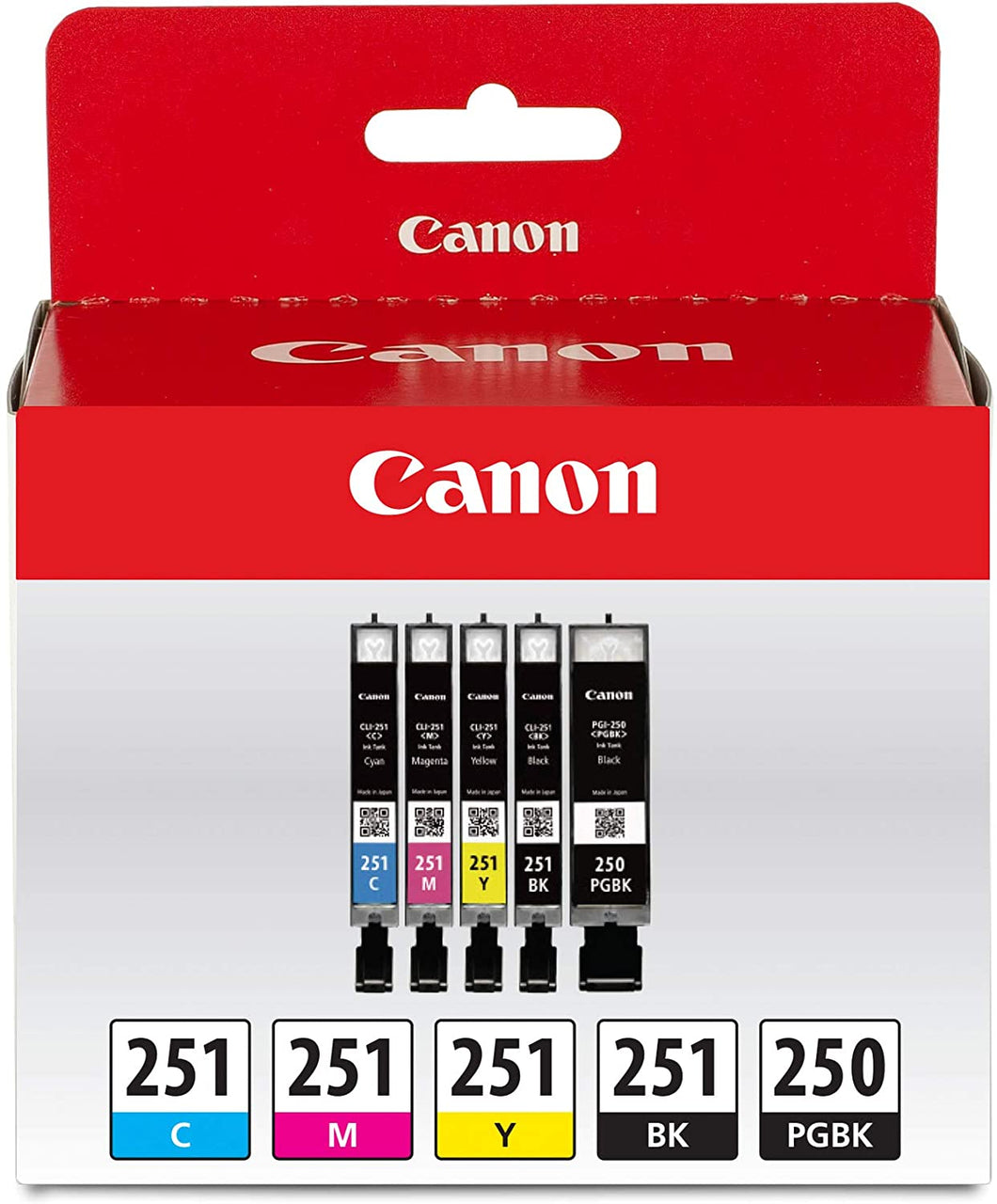 New, Pre-Owned - Canon PGI 250 Black & 251 Black & Color Ink Cartridge ( 5 Pack)