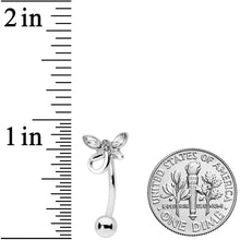 Clear Gem Loop Butterfly Top Mount Belly Ring