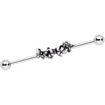 14G Clear Gem Butterfly Array Flower Industrial Barbell 38mm