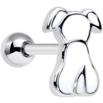 16G 1/4 White Sitting Dog Cartilage Tragus Earring