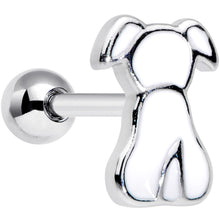 16G 1/4 White Sitting Dog Cartilage Tragus Earring