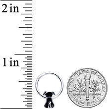 16G 3/8 Black Sitting Dog Hinged Segment Ring