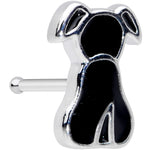 20G 1/4 Black Sitting Dog Nose Bone