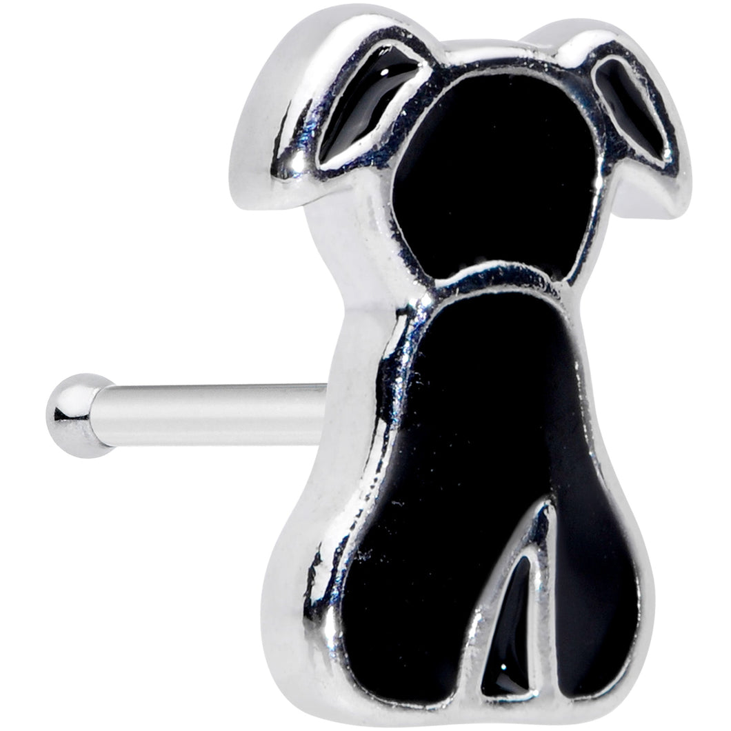 20G 1/4 Black Sitting Dog Nose Bone