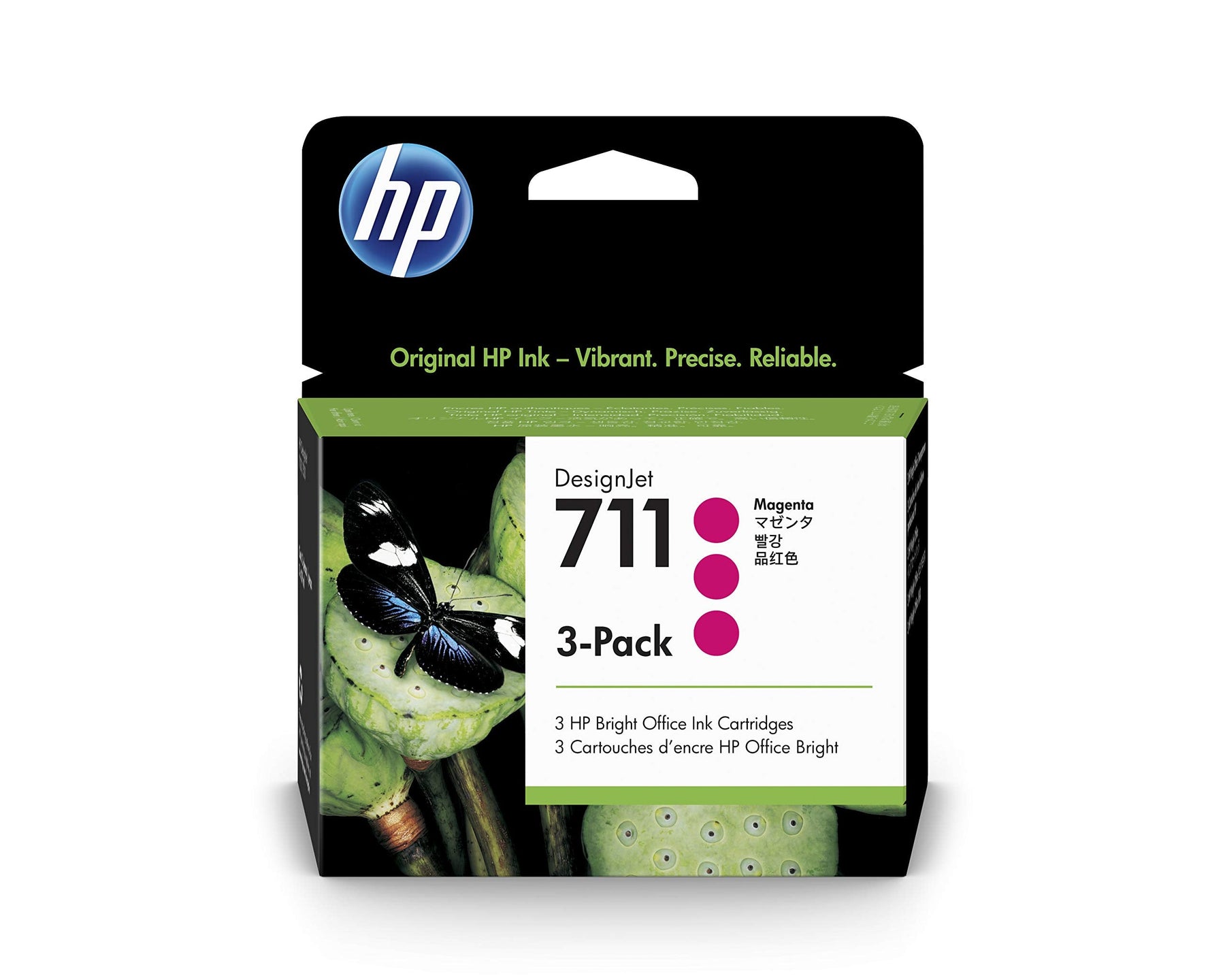 New, Pre-Owned - HP 711 Magenta (CZ135A) Ink Cartridge- Pack of 3