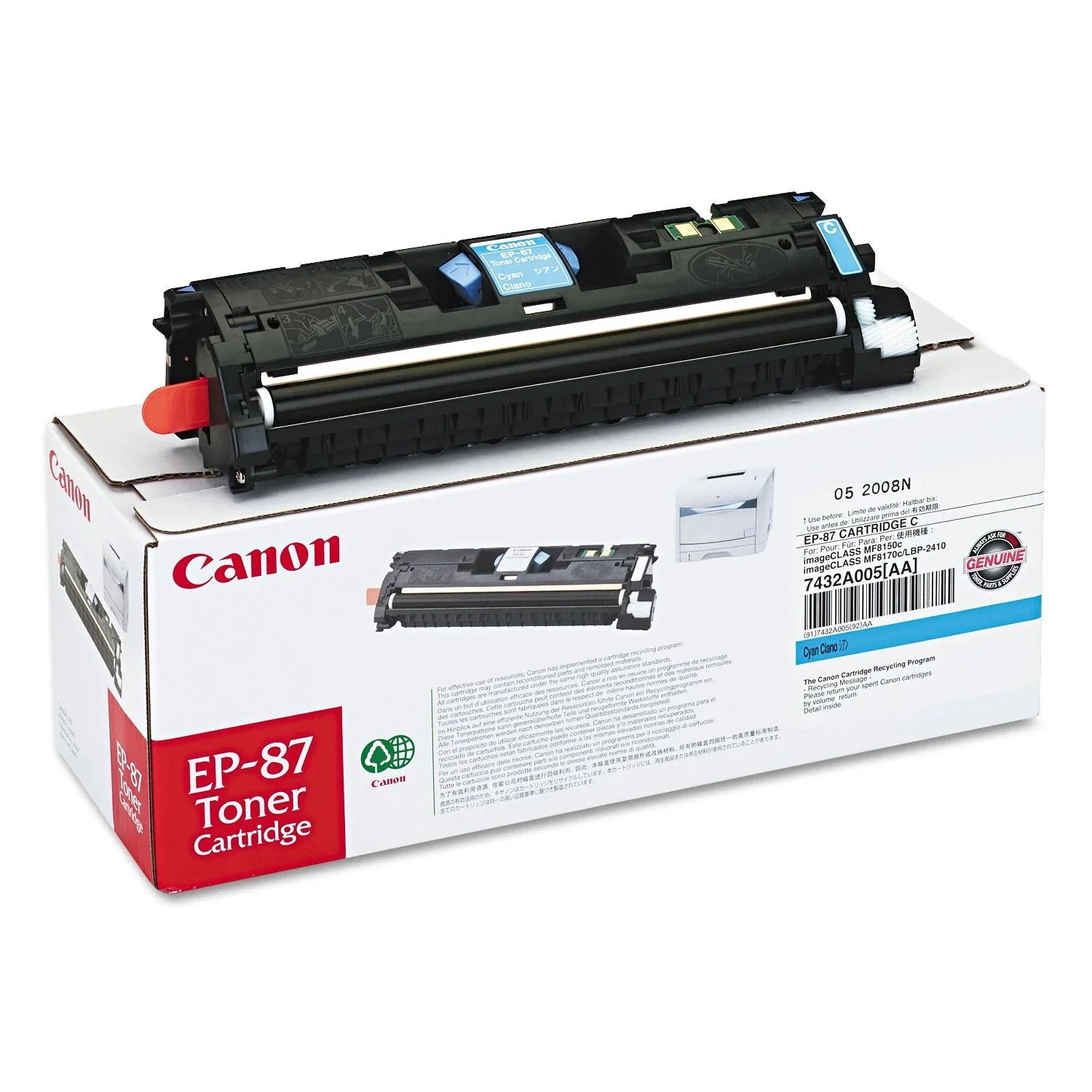 New, Pre-Owned - Canon New, Pre-Owned - EP-87 Standard Yield Cyan Toner Cartridge, 7432A005
