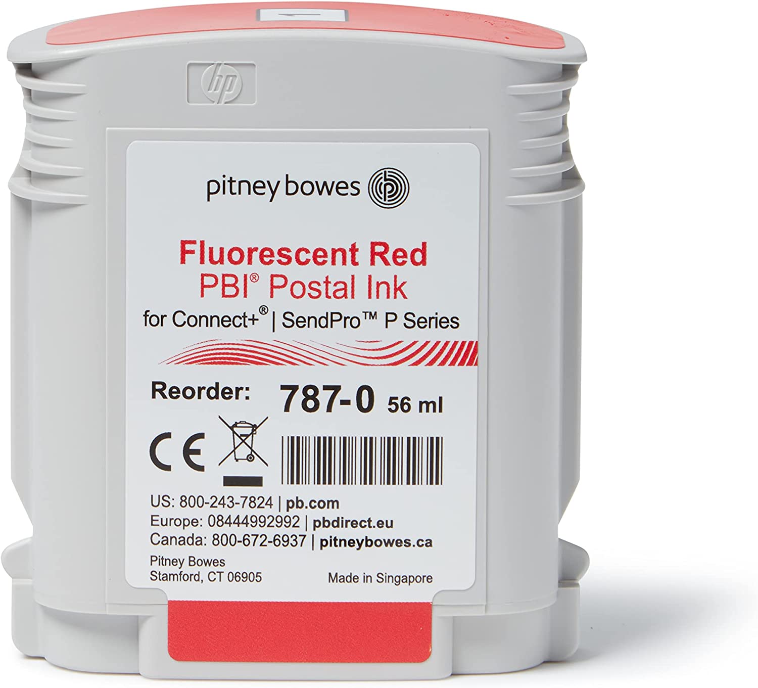 New, Pre-Owned - Pitney Bowes 787-0 Fluorescent Red Ink Cartridge