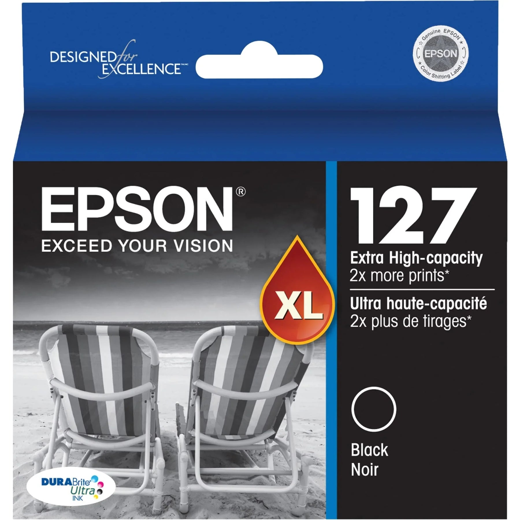 New, Pre-Owned - Epson 127 Black ink cartridge, Extra High Yield Capacity