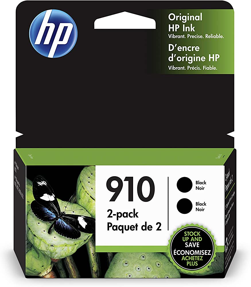 New, Pre-Owned - HP 910 (3JB40AN) Black Standard Yield Ink Cartridge-2 Pack
