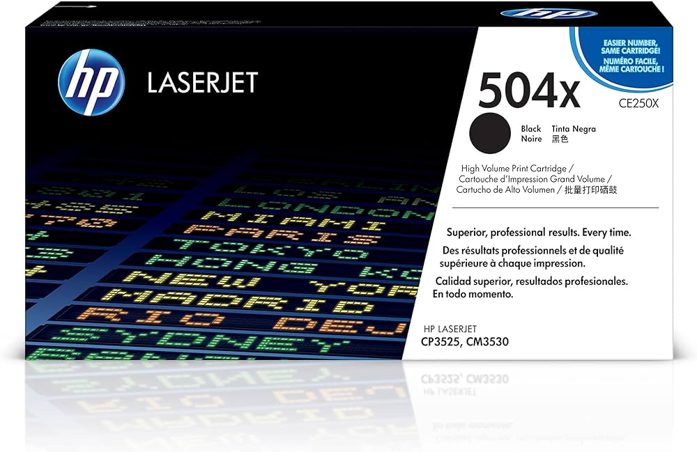 New, Pre-Owned - HP 504X Standard Yield Black LaserJet Toner Cartridge, CE250X