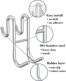 Rust-Resistant Door Mount Shower Hook – Strong Multifunctional Hanging Hook
