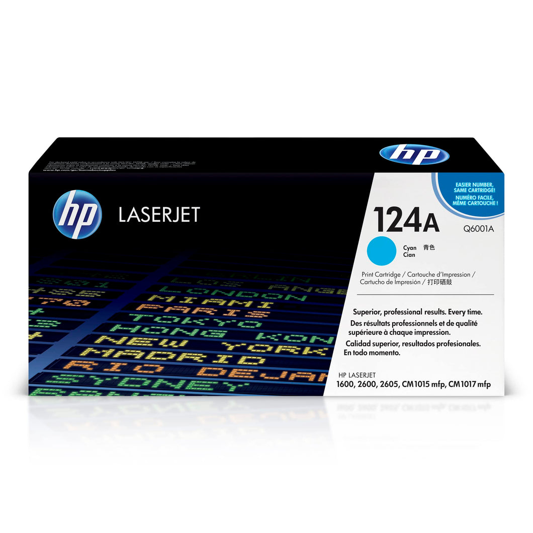 New, Pre-Owned - HP 124A High Yield Cyan LaserJet Toner Cartridge, Q6001A