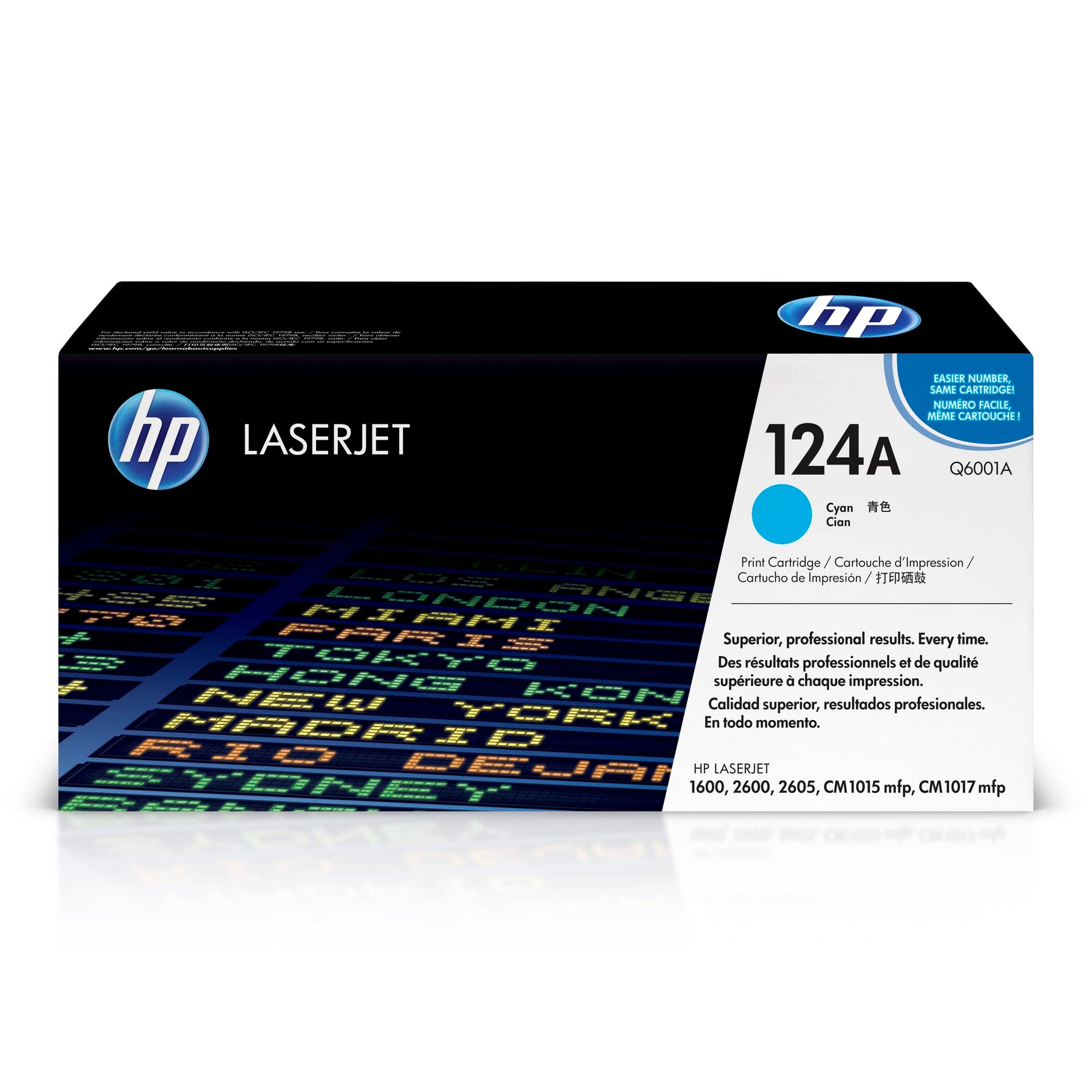 New, Pre-Owned - HP 124A High Yield Cyan LaserJet Toner Cartridge, Q6001A