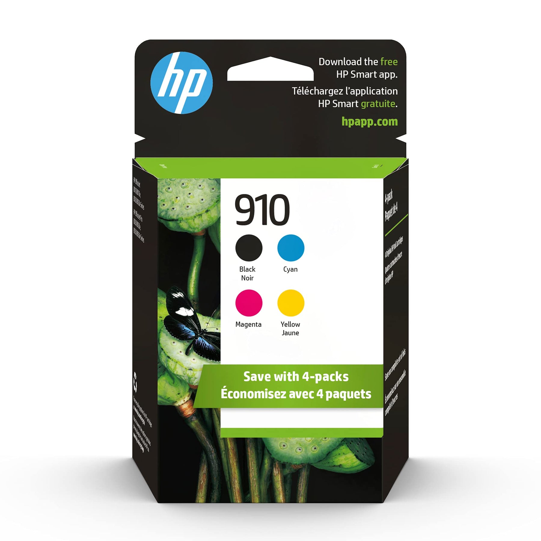 New, Pre-Owned - HP 910 Black, Cyan, Magenta, Yellow Ink Cartridges