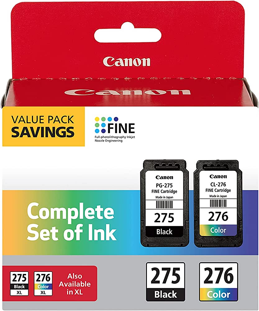 New, Pre-Owned - Canon PG-275 Black & CL-276 Color Ink Cartridges