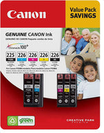 New, Pre-Owned - Canon 1 PGI-225 Black / CLI-226 1 Black and 3 Colors 5-Pack Ink Cartridge