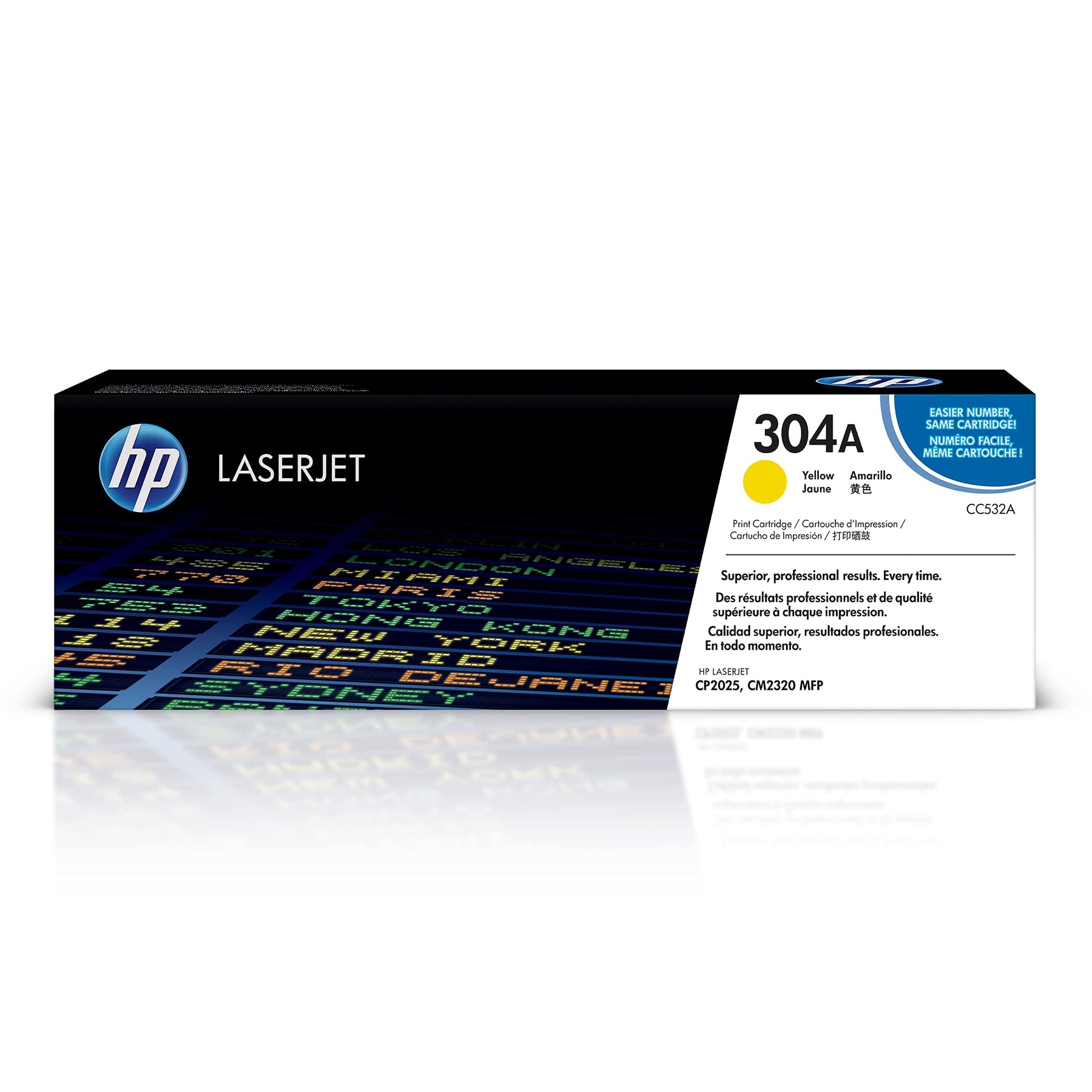 New, Pre-Owned - HP 304A High Yield Yellow LaserJet Toner Cartridge, CC532A