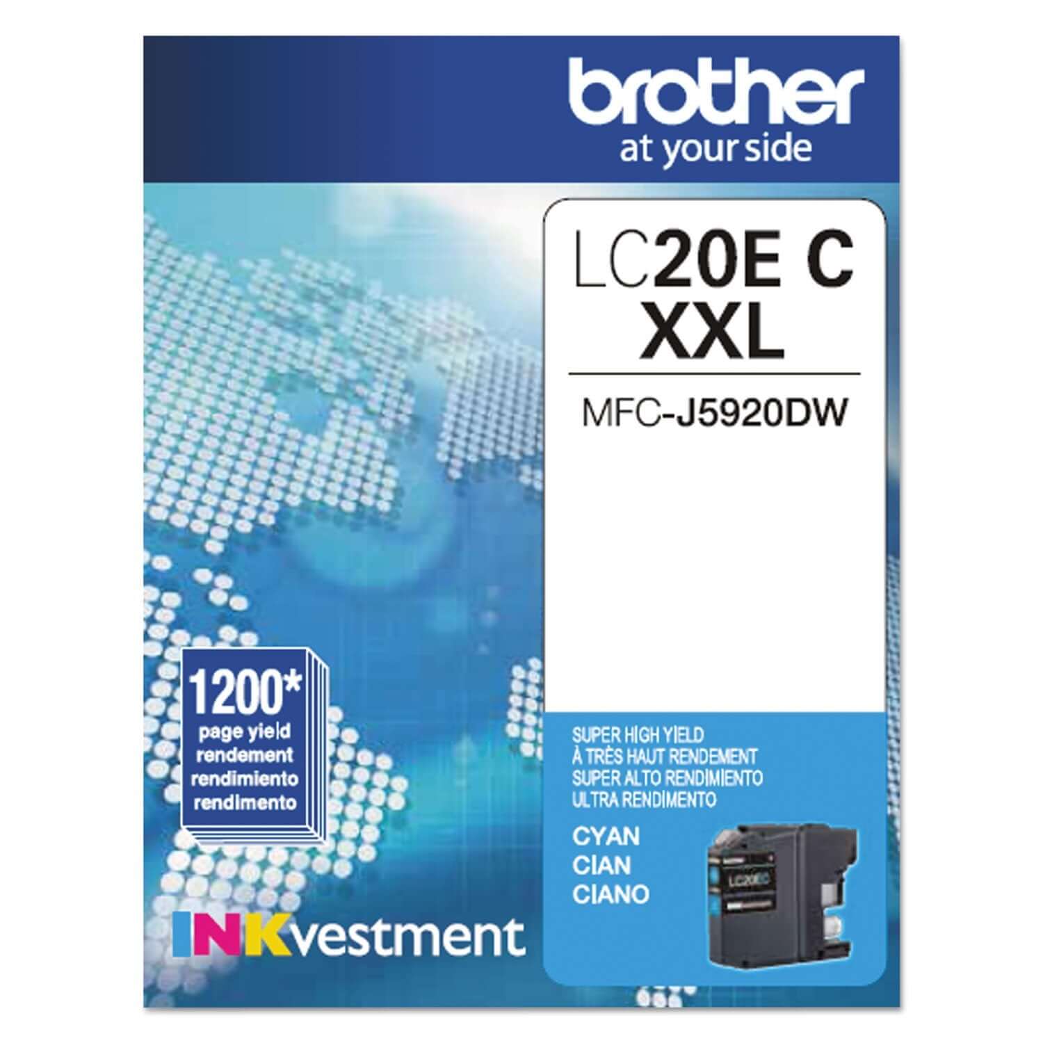 New, Pre-Owned - Brother LC20E Extra High Yield Cyan Ink Cartridge