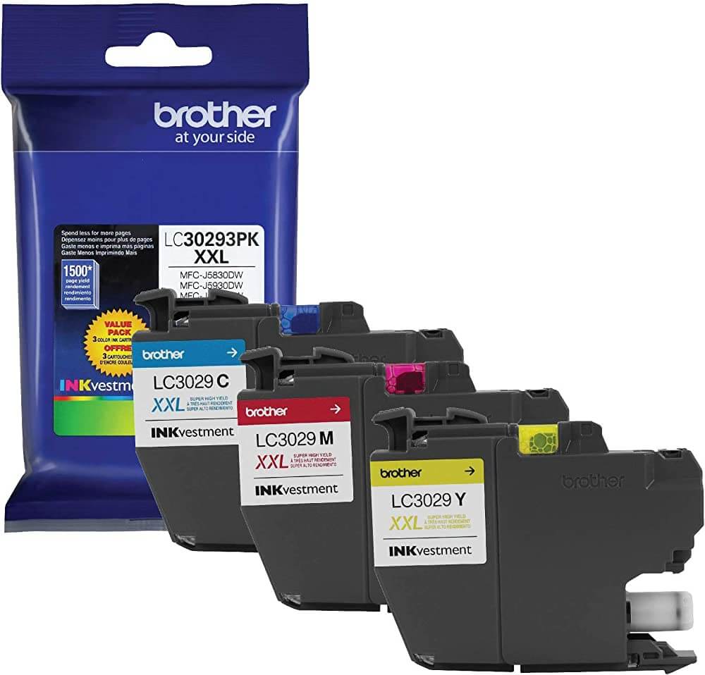New, Pre-Owned - Brother LC3029XXL Extra High Yield Cyan, Magenta, Yellow Ink Cartridges, Pack Of 3