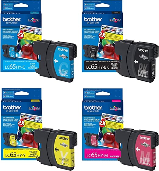 New, Pre-Owned - Brother LC65 Black, cyan, Magenta, Yellow Ink Cartridges
