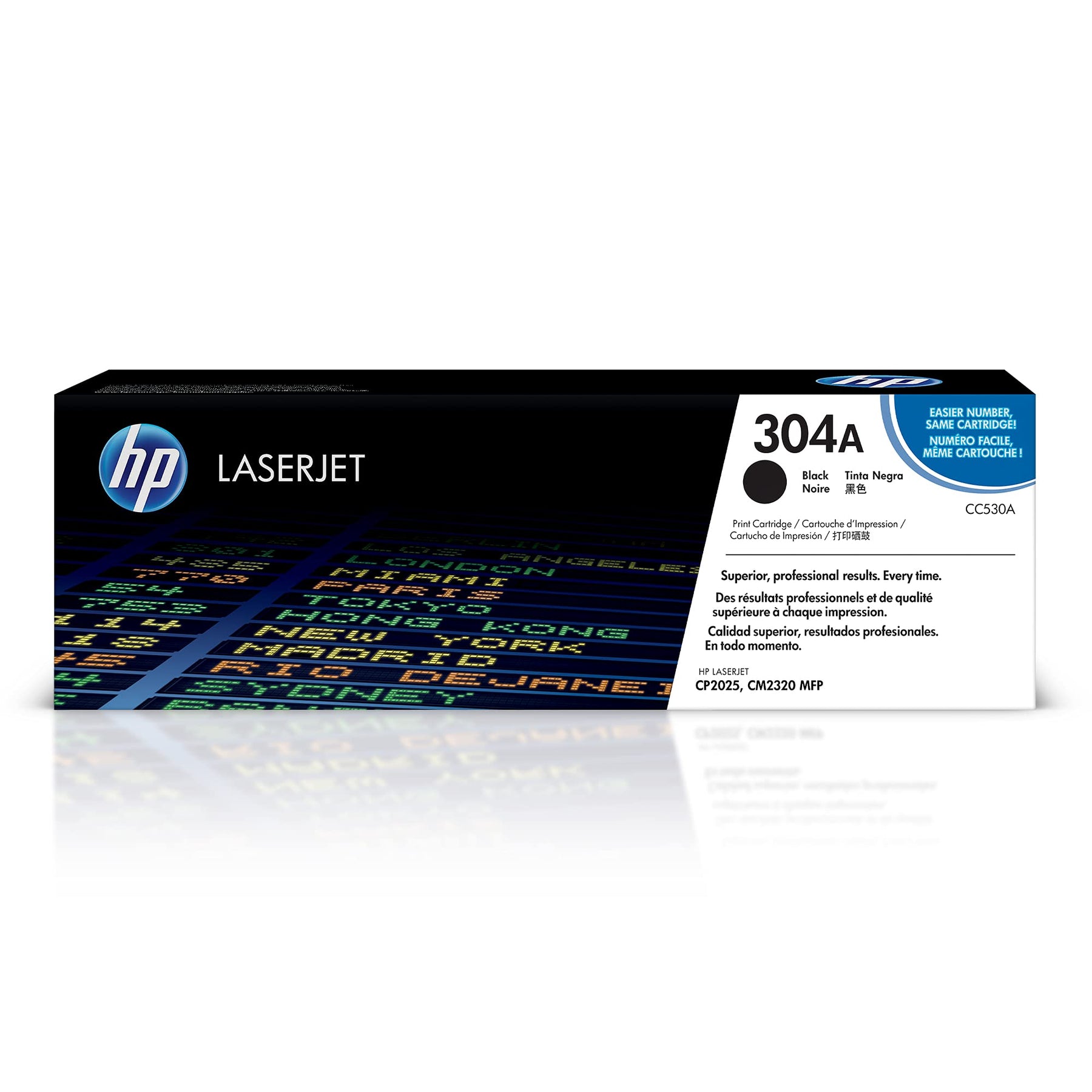 New, Pre-Owned - HP 304A High Yield Black LaserJet Toner Cartridge, CC530A