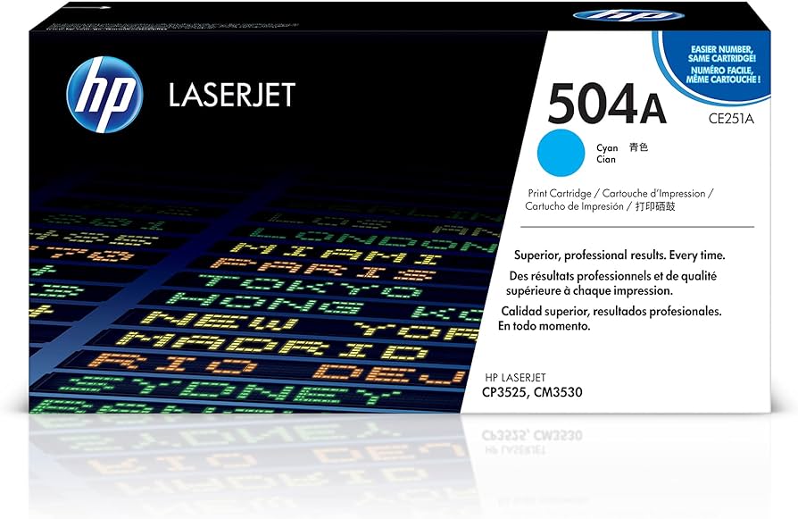 New, Pre-Owned - HP 504A Standard Yield Cyan LaserJet Toner Cartridge, CE251A