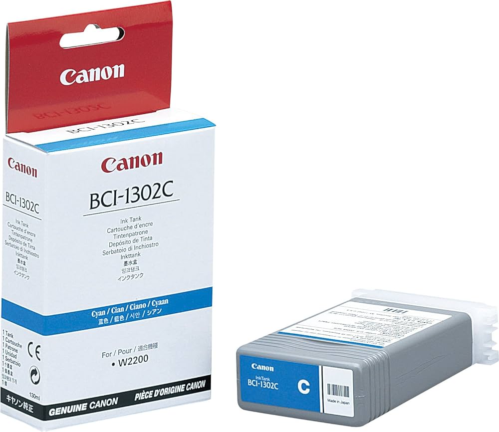 New, Pre-Owned - Canon BCI-1302C (BCI-1302) 130-ml Cyan Inkjet Cartridge