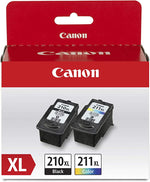 New, Pre-Owned - Canon PG-210 XL / CL-211 XL black and Color Ink Cartridges