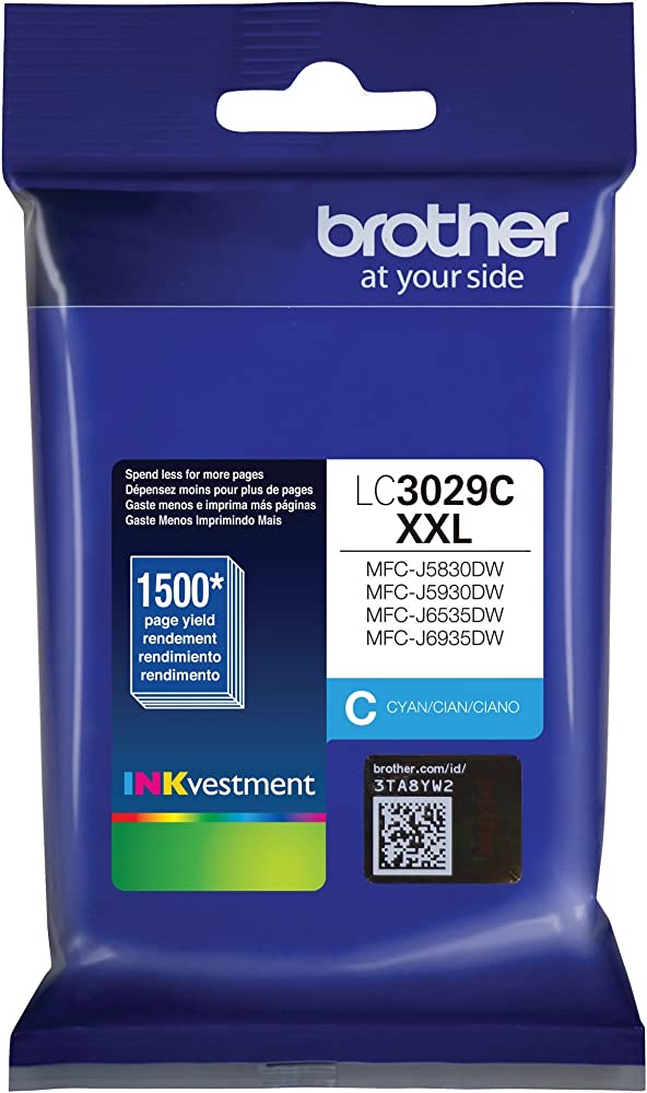New, Pre-Owned - Brother LC3029XXL Extra High Yield  Cyan Ink Cartridge