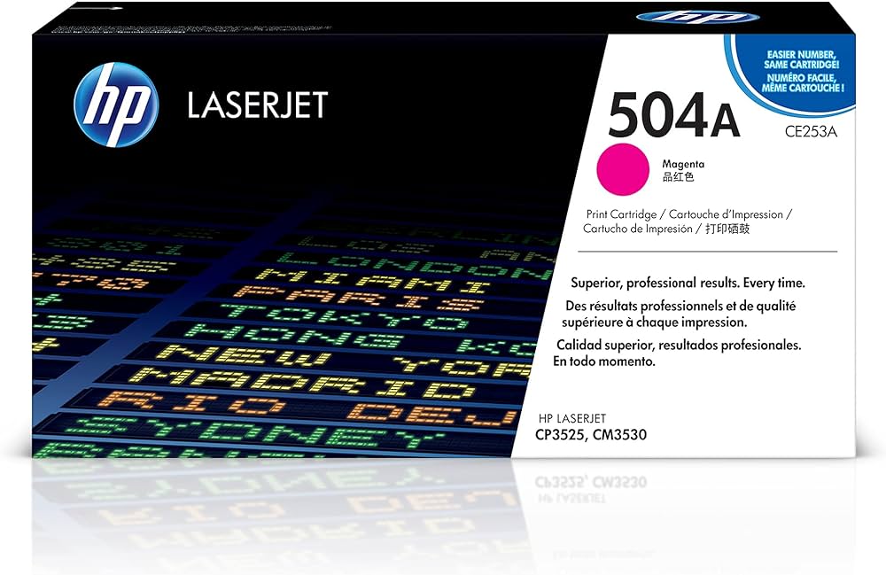 New, Pre-Owned - HP 504A Standard Yield Magenta LaserJet Toner Cartridge, CE253A