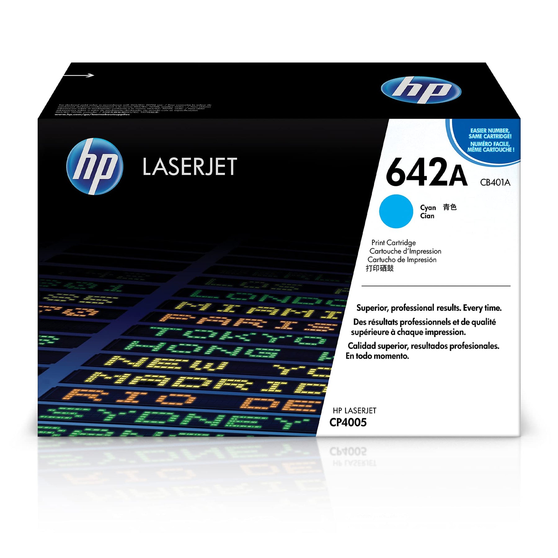 New, Pre-Owned - HP 642A High Yield Cyan LaserJet Toner Cartridge, CB401A