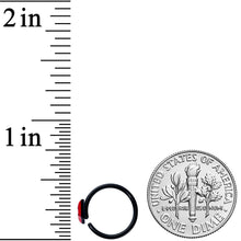 18G 3/8 Black Red Sneering Bite Lips Nose Hoop