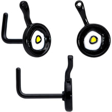 20G 7mm Black Spatula Kitchen Cooking L Shape Nose Ring Set of 2
