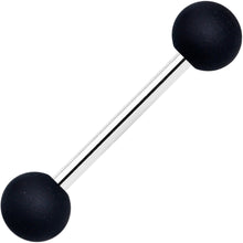 Clear Gem Black Purple Heart Matte Stripe Barbell Tongue Ring Set of 4