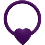 18G 3/8 Purple Matte Little Heart Hinged Segment Ring