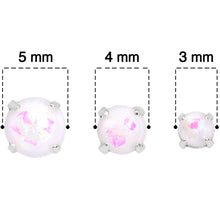 20G White Faux Opal 3mm to 5mm Post Stud Earrings Set of 3