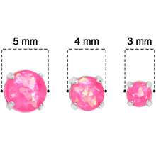 20G Pink Faux Opal 3mm to 5mm Post Stud Earrings Set of 3