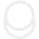 18G 3/8 White Matte Double Circle Hinged Segment Ring