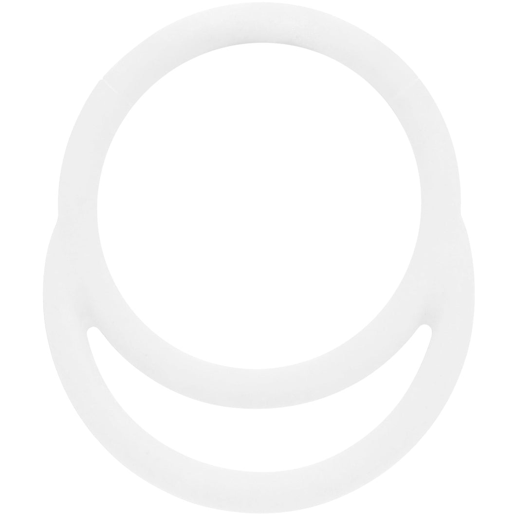 18G 3/8 White Matte Double Circle Hinged Segment Ring