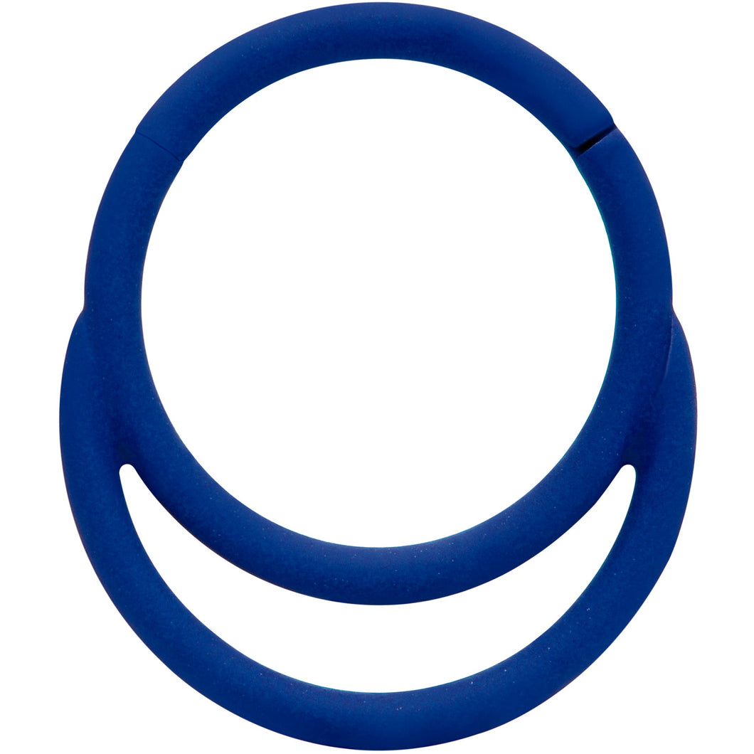 18G 3/8 Blue Matte Double Circle Cartilage Hinged Segment Ring