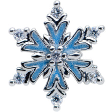 16G 5/16 Clear CZ Blue Snowflake Christmas Labret Monroe Tragus