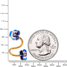 Clear Gem Gold Tone Blue Spring Flower Spiral Twister Belly Ring