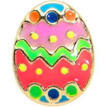 16G 1/4 Gold Tone Funky Painted Easter Egg Cartilage Tragus