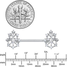 14G 9/16 Clear CZ Gem Constellation Barbell Nipple Ring Set